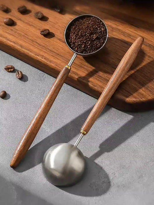 Coffee Spoon - Vintage Walnut Wood Handle